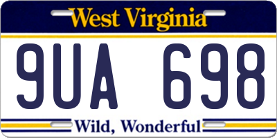 WV license plate 9UA698