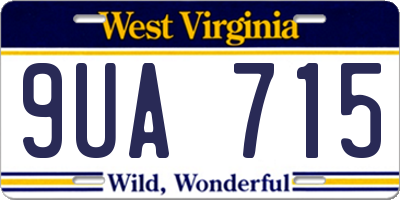 WV license plate 9UA715