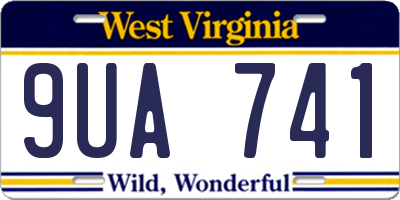 WV license plate 9UA741