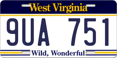 WV license plate 9UA751