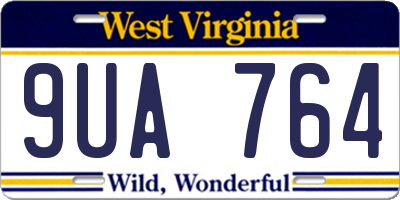 WV license plate 9UA764