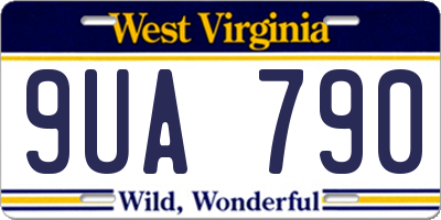 WV license plate 9UA790