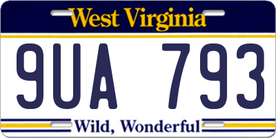 WV license plate 9UA793