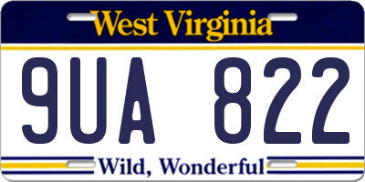 WV license plate 9UA822
