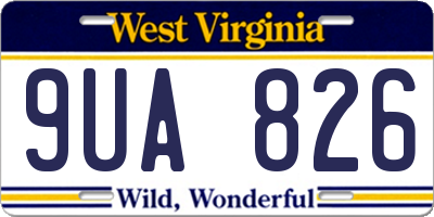 WV license plate 9UA826