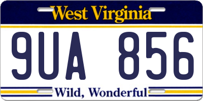 WV license plate 9UA856