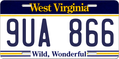 WV license plate 9UA866