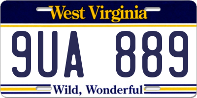 WV license plate 9UA889