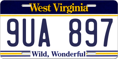 WV license plate 9UA897