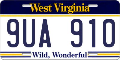 WV license plate 9UA910
