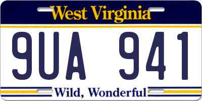 WV license plate 9UA941