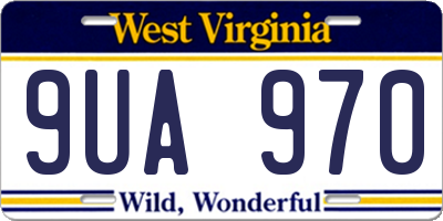WV license plate 9UA970