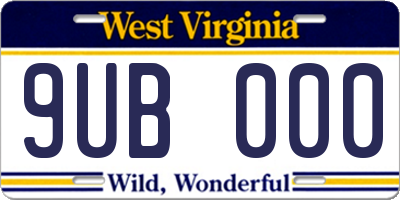 WV license plate 9UB000