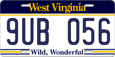 WV license plate 9UB056