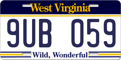 WV license plate 9UB059