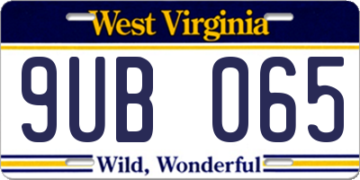 WV license plate 9UB065