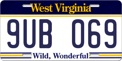 WV license plate 9UB069