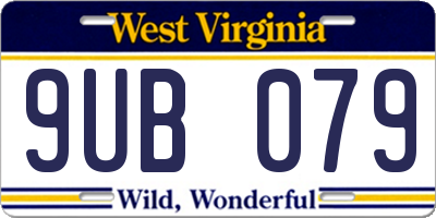 WV license plate 9UB079