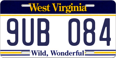 WV license plate 9UB084