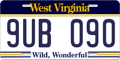 WV license plate 9UB090