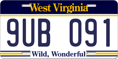 WV license plate 9UB091