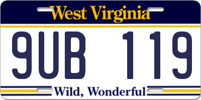 WV license plate 9UB119