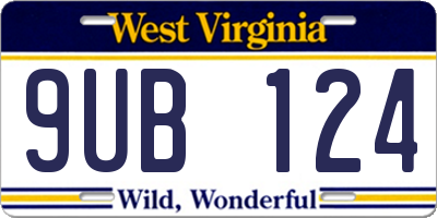 WV license plate 9UB124