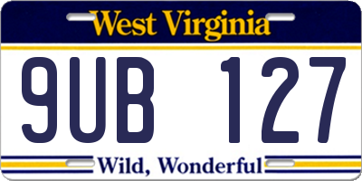 WV license plate 9UB127