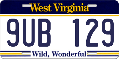 WV license plate 9UB129
