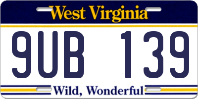 WV license plate 9UB139