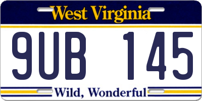 WV license plate 9UB145