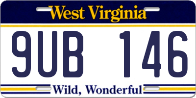 WV license plate 9UB146