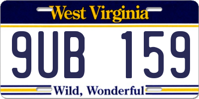 WV license plate 9UB159