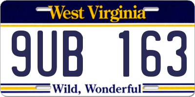 WV license plate 9UB163