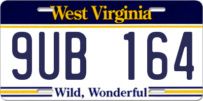 WV license plate 9UB164