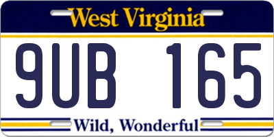 WV license plate 9UB165