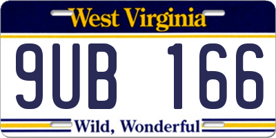 WV license plate 9UB166