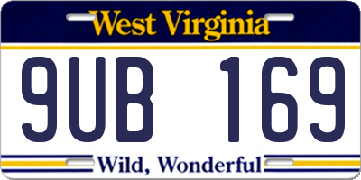 WV license plate 9UB169