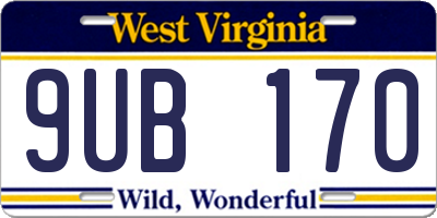WV license plate 9UB170