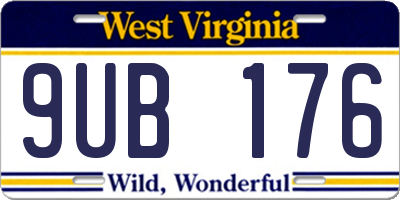 WV license plate 9UB176