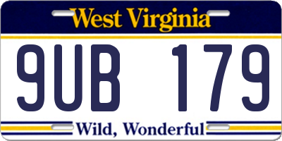 WV license plate 9UB179
