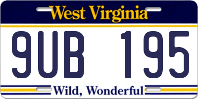 WV license plate 9UB195