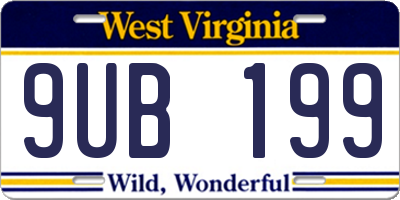 WV license plate 9UB199