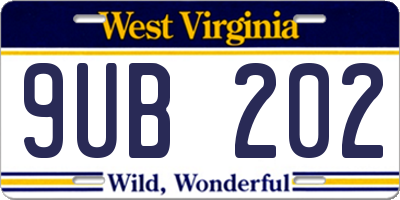 WV license plate 9UB202