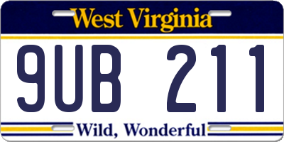 WV license plate 9UB211