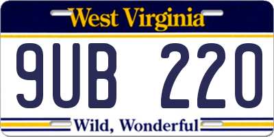WV license plate 9UB220