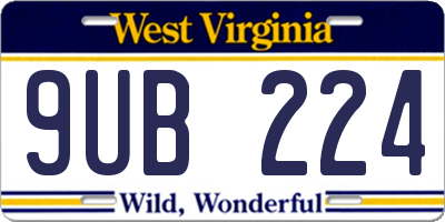 WV license plate 9UB224