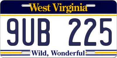 WV license plate 9UB225