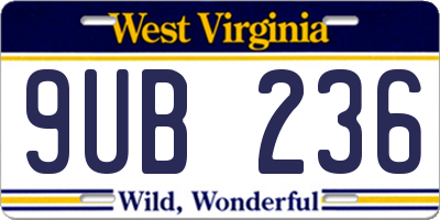 WV license plate 9UB236