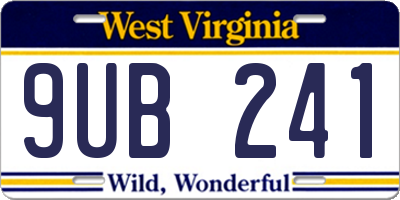 WV license plate 9UB241